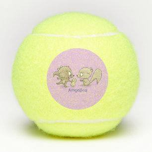 Pelotas De Tenis Ilustracion personalizado de ardillas graciosas