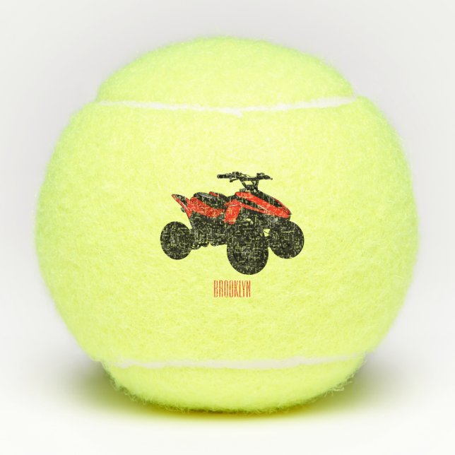 Pelotas De Tenis Ilustracion personalizado de atv de cuatro bicicle (Anverso)