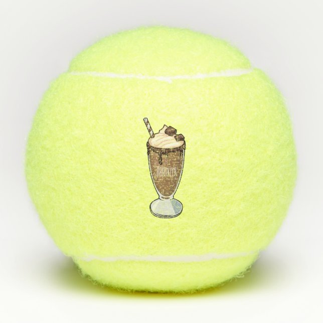 Pelotas De Tenis Ilustracion personalizado de batido de chocolate (Anverso)