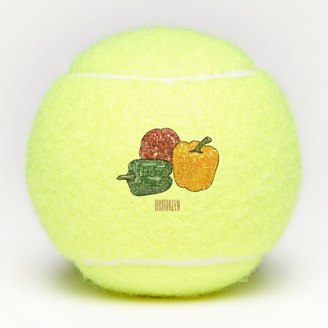 Pelotas De Tenis Ilustracion personalizado de Capsicum (Anverso)