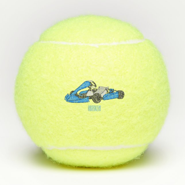 Pelotas De Tenis Ilustracion personalizado de carreras de Kart (Anverso)