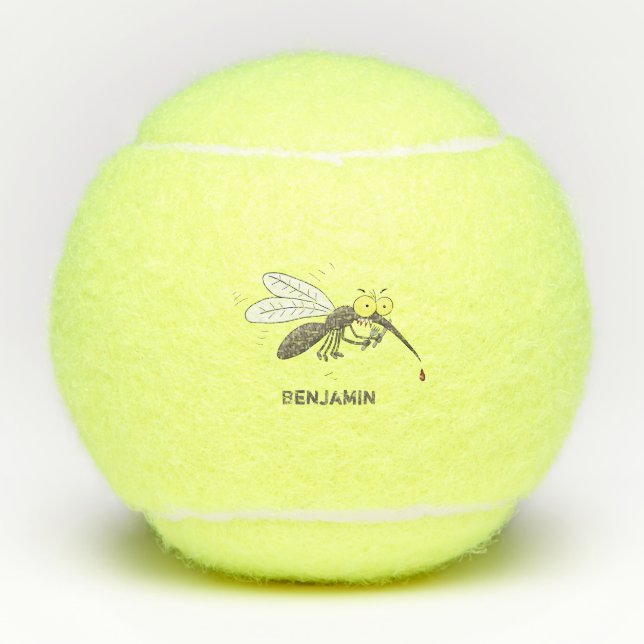 Pelotas De Tenis Ilustracion personalizado de insectos de mosquitos (Anverso)