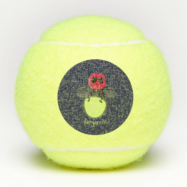Pelotas De Tenis Ilustracion personalizado de luciérnaga de bichos  (Anverso)