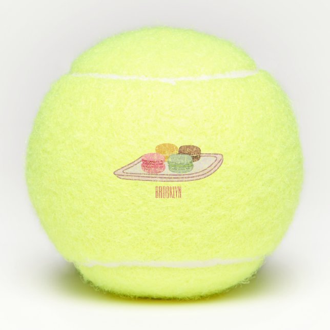 Pelotas De Tenis Ilustracion personalizado de Macaron (Anverso)