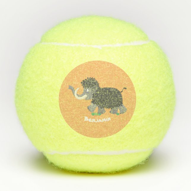 Pelotas De Tenis Ilustracion personalizado de mamut torpe (Anverso)