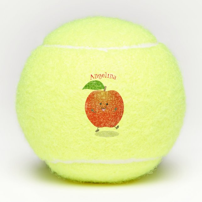 Pelotas De Tenis Ilustracion personalizado de manzana bailando a la (Anverso)