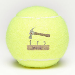 Pelotas De Tenis Ilustracion personalizado de martillo y clavos lin