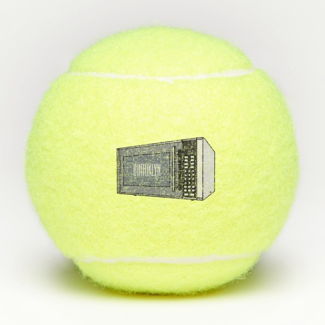 Pelotas De Tenis Ilustracion personalizado de microondas (Anverso)