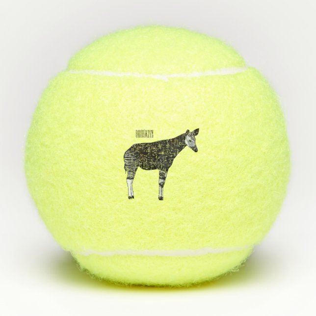 Pelotas De Tenis Ilustracion personalizado de Okapi (Anverso)
