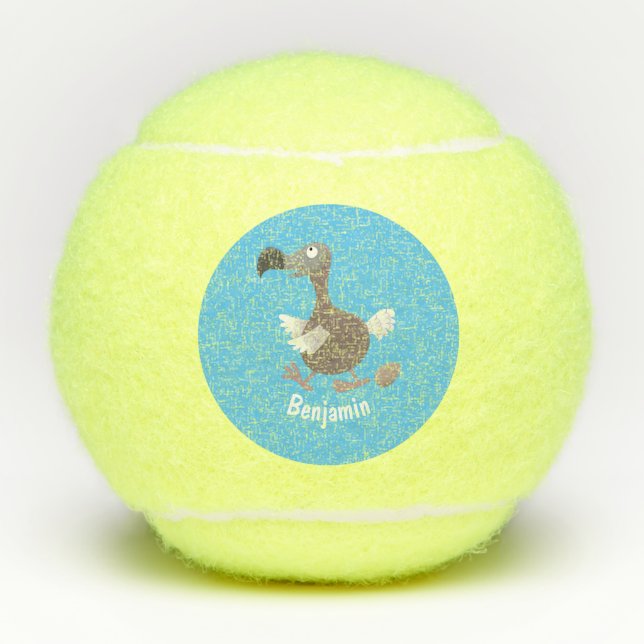 Pelotas De Tenis Ilustracion personalizado de pájaro dodo gracioso (Anverso)