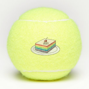 Pelotas De Tenis Ilustracion personalizado de pastel de arcoiris