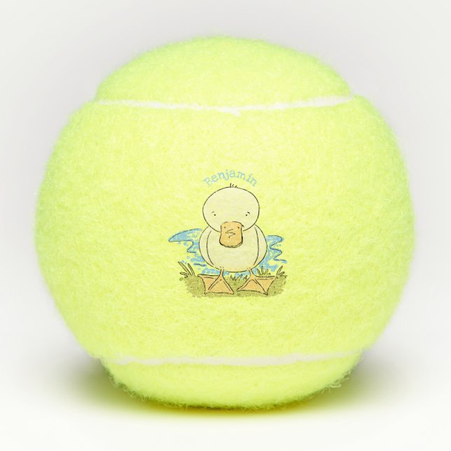 Pelotas De Tenis Ilustracion personalizado de pato amarillo (Anverso)