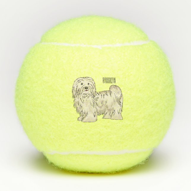 Pelotas De Tenis Ilustracion personalizado de perro de La Habana (Anverso)