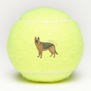 Pelotas De Tenis Ilustracion personalizado de perro pastor alemán