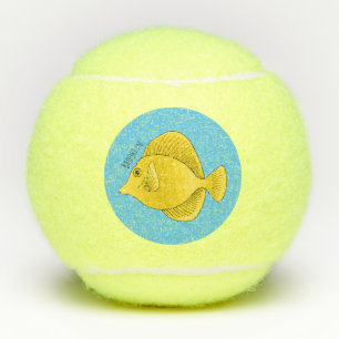 Pelotas De Tenis Ilustracion personalizado de pescado tango amarill