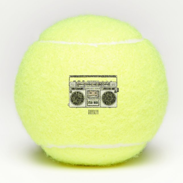 Pelotas De Tenis Ilustracion personalizado de radio (Anverso)