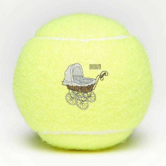 Pelotas De Tenis Ilustracion personalizado de Stroller (Anverso)