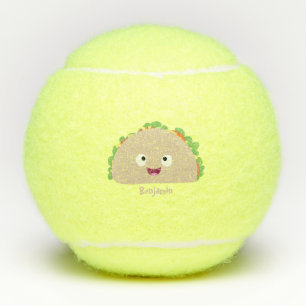 Pelotas De Tenis Ilustracion personalizado de taco alegre sonriente