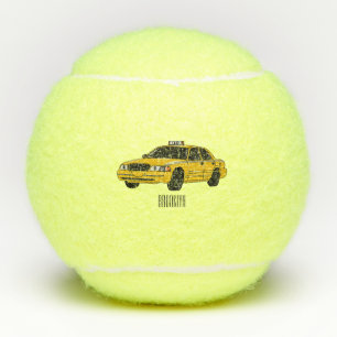 Pelotas De Tenis Ilustracion personalizado de taxi