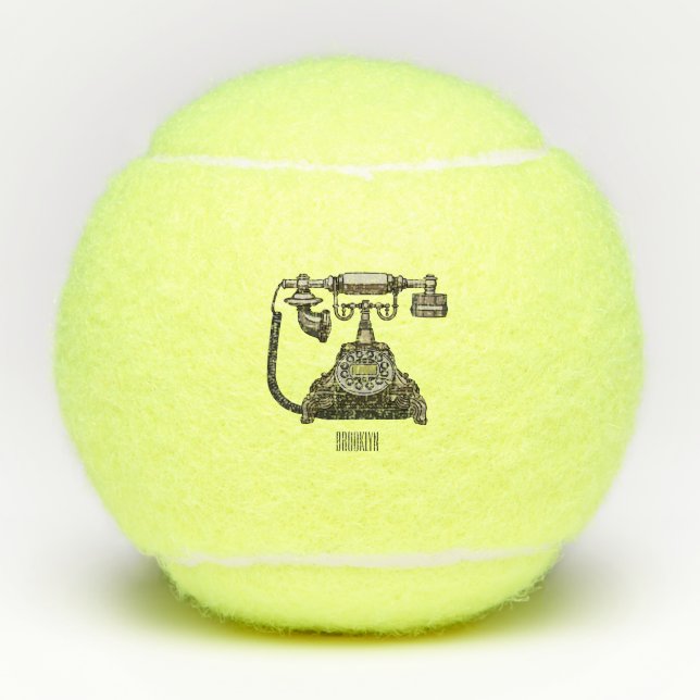 Pelotas De Tenis Ilustracion personalizado de teléfono (Anverso)