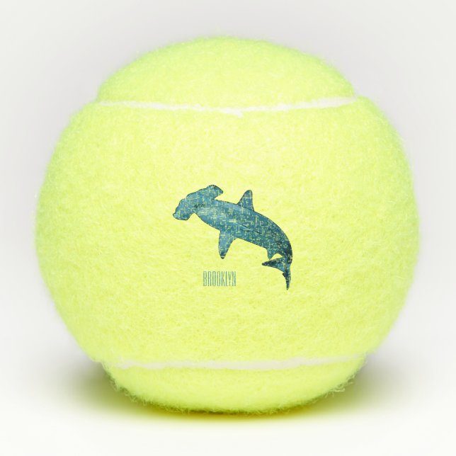Pelotas De Tenis Ilustracion personalizado de tiburón martillo (Anverso)