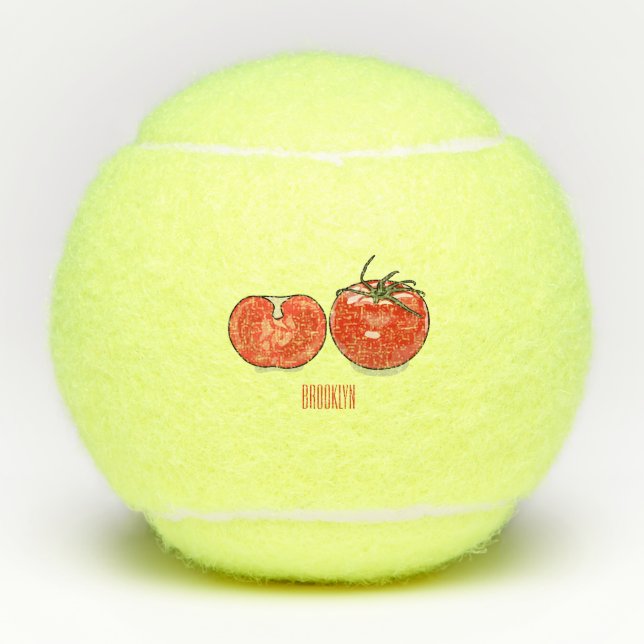 Pelotas De Tenis Ilustracion personalizado de tomate (Anverso)