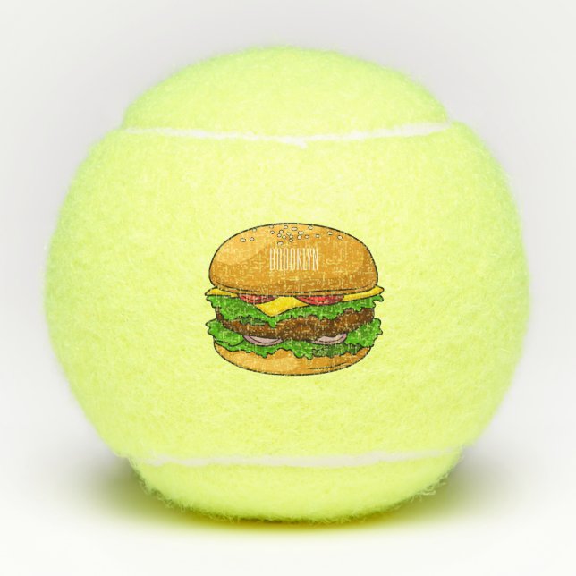 Pelotas De Tenis Ilustracion personalizado Hamburger (Anverso)