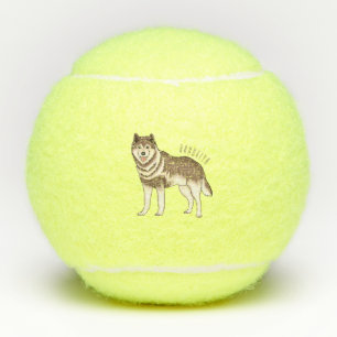 Pelotas De Tenis Ilustracion personalizado husky siberiano