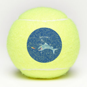 Pelotas De Tenis Ilustracion personalizado pescador hambriento de b