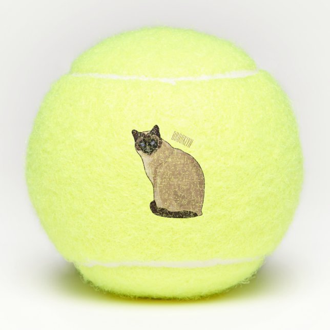 Pelotas De Tenis Ilustracion personalizado siamés (Anverso)