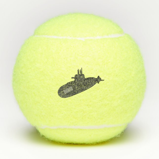 Pelotas De Tenis Ilustracion personalizado submarino (Anverso)