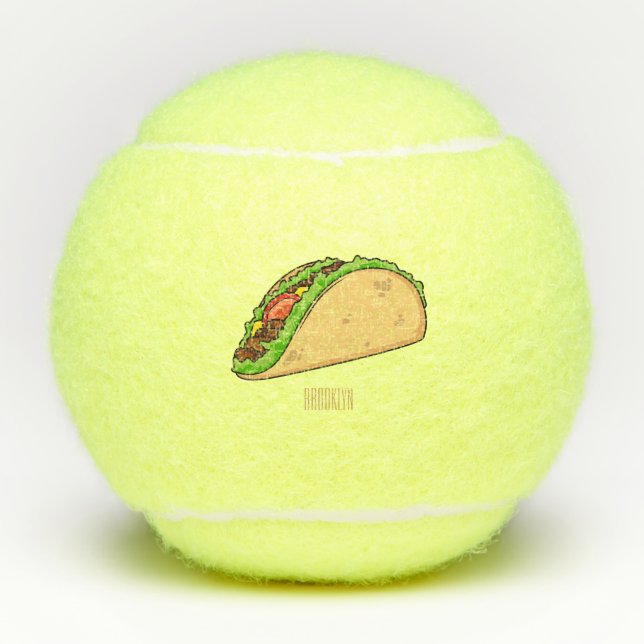 Pelotas De Tenis Ilustracion personalizado Taco (Anverso)