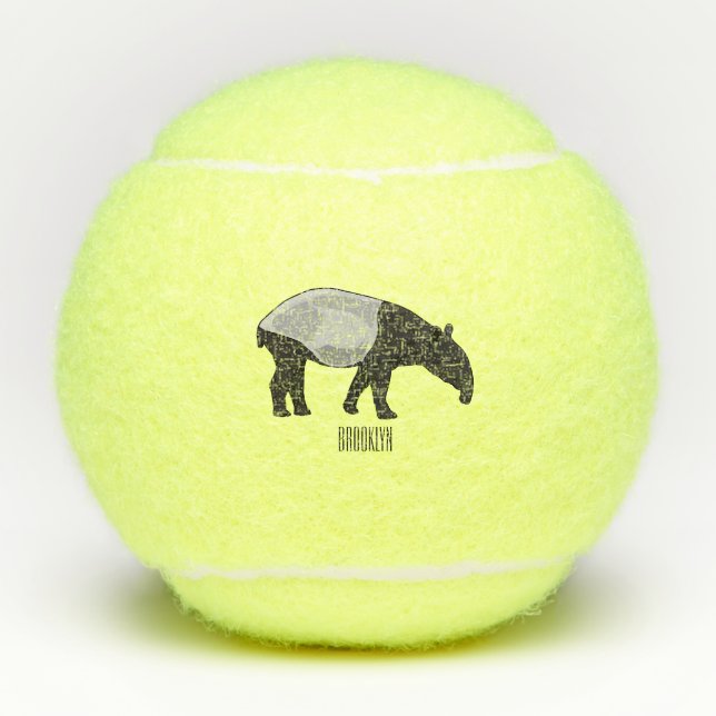 Pelotas De Tenis Ilustracion personalizado Tapir (Anverso)