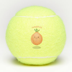 Pelotas De Tenis Ilustracion personalizado verde de cebolla marrón 