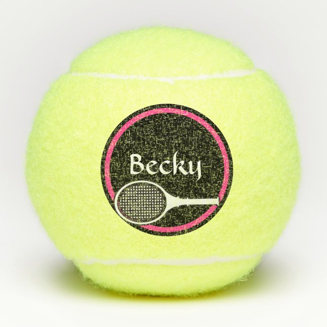 Pelotas De Tenis Impreso rosa personalizado (Anverso)