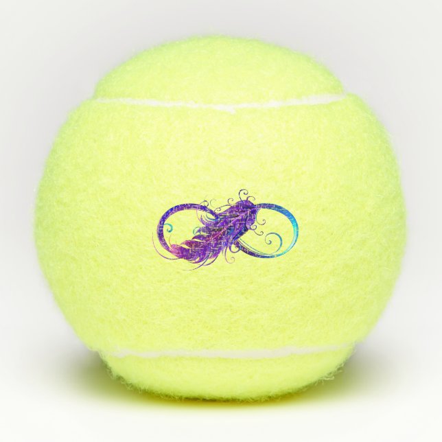 Pelotas De Tenis Infinito con pluma púrpura (Anverso)