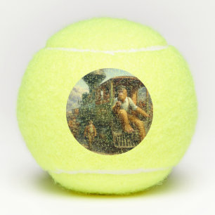 Pelotas De Tenis Ingeniero de trenes de pie