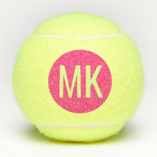 Pelotas De Tenis Iniciales Neon Pink Modern Personalizado