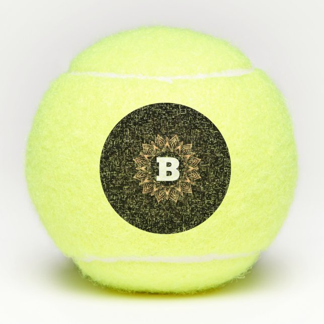 Pelotas De Tenis Juego de Penn Inicial del Monograma Personalizado (Anverso)