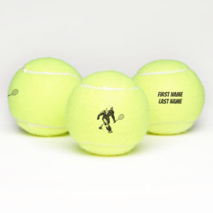 Pelotas De Tenis Jugador De Tenis De Pie Grande Con Texto