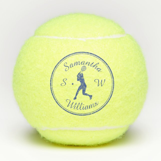 Pelotas De Tenis Jugador de tenis deportivo personalizado con silue (Anverso)