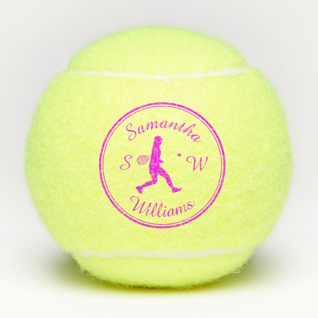 Pelotas De Tenis Jugador de tenis deportivo personalizado Silueta r (Anverso)