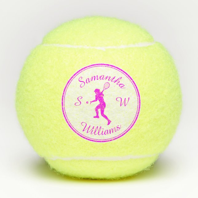 Pelotas De Tenis Jugador de tenis deportivo personalizado Silueta r (Anverso)
