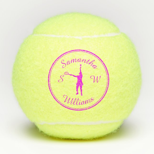Pelotas De Tenis Jugador de tenis deportivo personalizado Silueta r (Anverso)