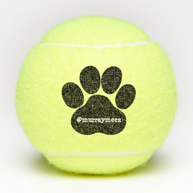 Pelotas De Tenis Juguete negro del nombre de la impresión de la (Anverso)