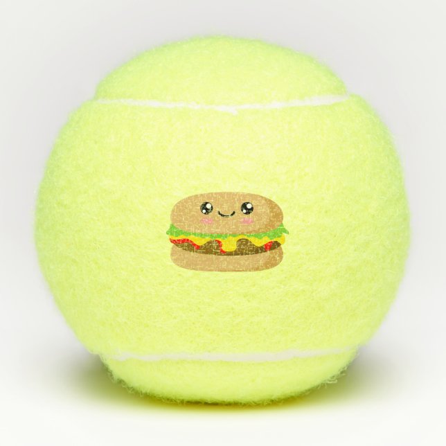 Pelotas De Tenis Kawaii Burger (Anverso)