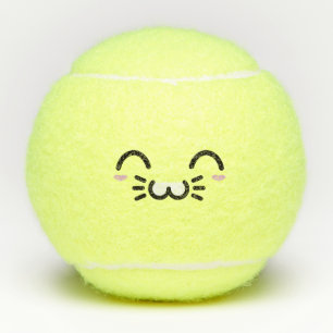 Pelotas De Tenis Kawaii Cute Sonriente Emoticon Emoji Bunny Face