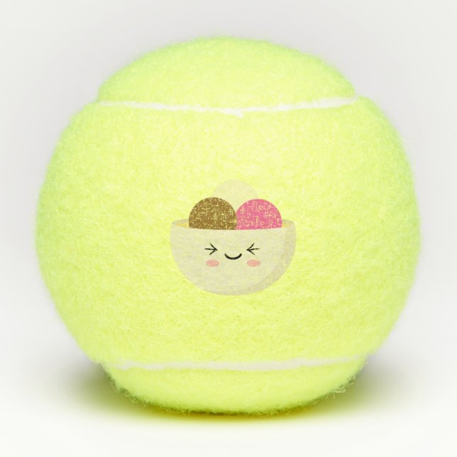 Pelotas De Tenis Kawaii Ice Cream (Anverso)