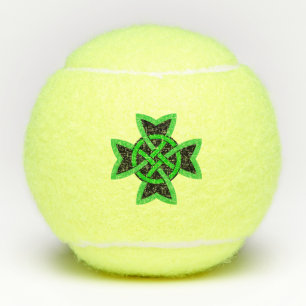 Pelotas De Tenis Knot celta irlandesa de color negro y verde oscuro