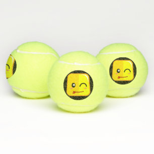 Pelotas De Tenis La cara de la Emoji de Silly Square tiene diversió